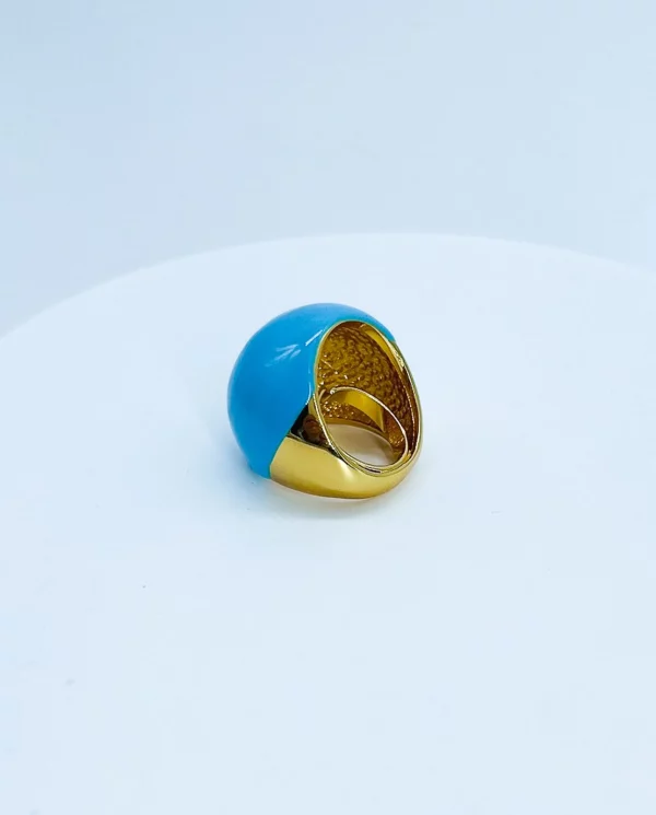 Anillo chunky celeste