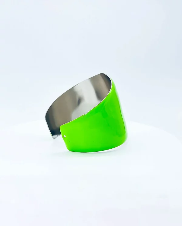 Brazalete geométrico verde manzana
