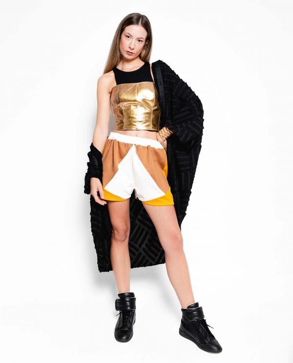 Camisa oversize geométrica negra