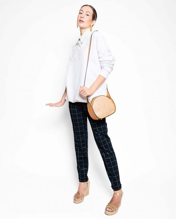 Pantalón cuadros marcados azul