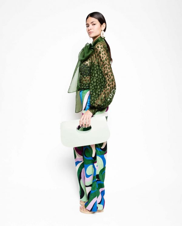 Camisa de encaje francés con lazo