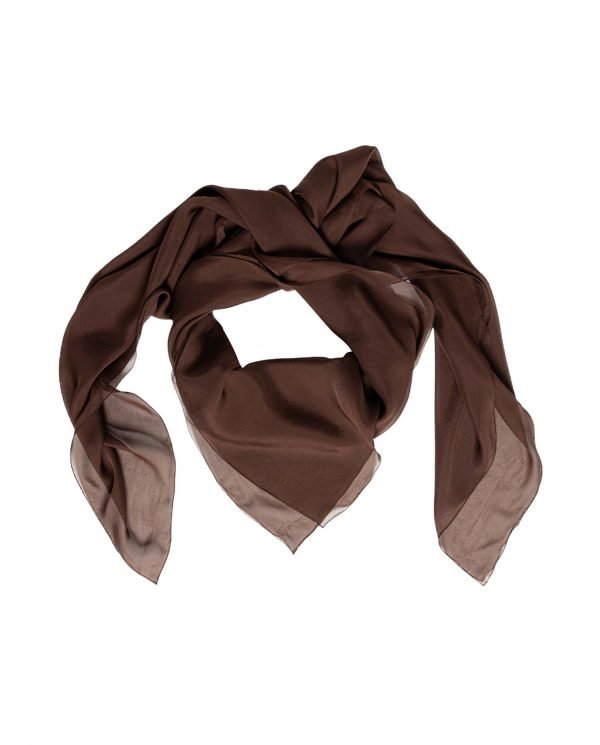 Pañuelo de seda marrón