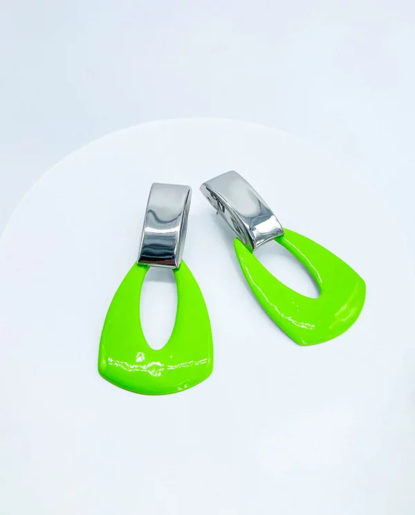 Pendientes gota verde manzana