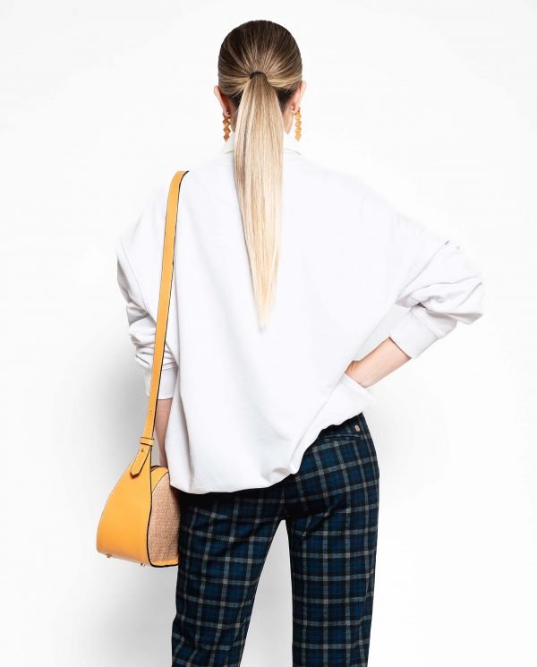 Sudadera oversize aplique guipure