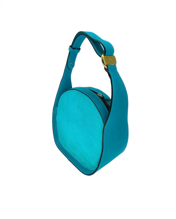 Bolso redondo mediano turquesa
